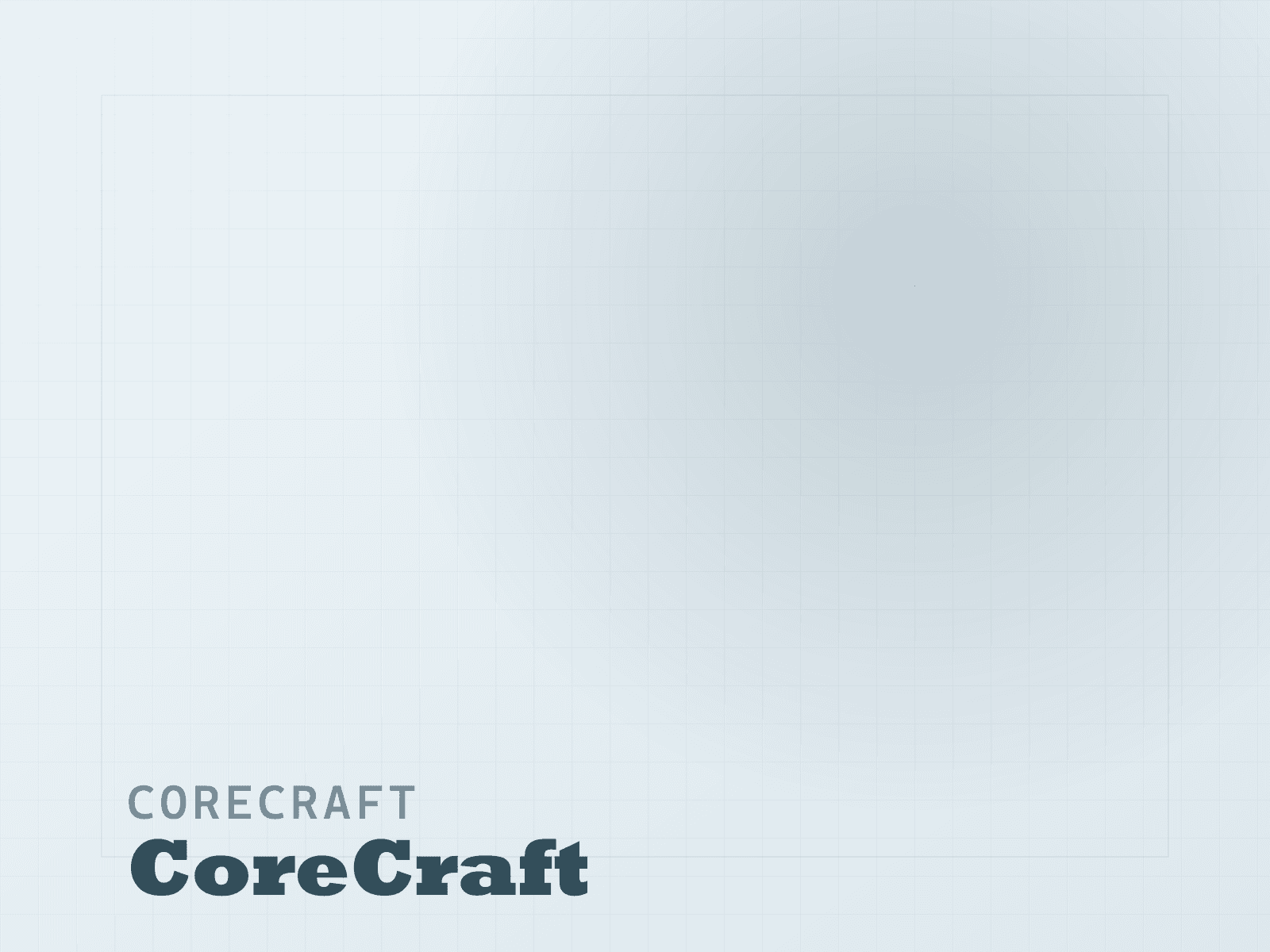 CoreCraft portfolio hero section
